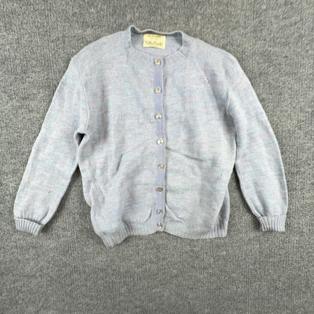Vintage Bobbie Brooks Cardigan‎ Sweater Womens Medium Purple 100% Wool Knit USA